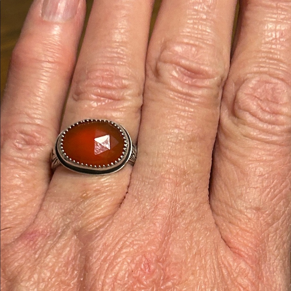 Artisan OOAK Sterling Carnelian Ring Size 8 FINAL PRICE!